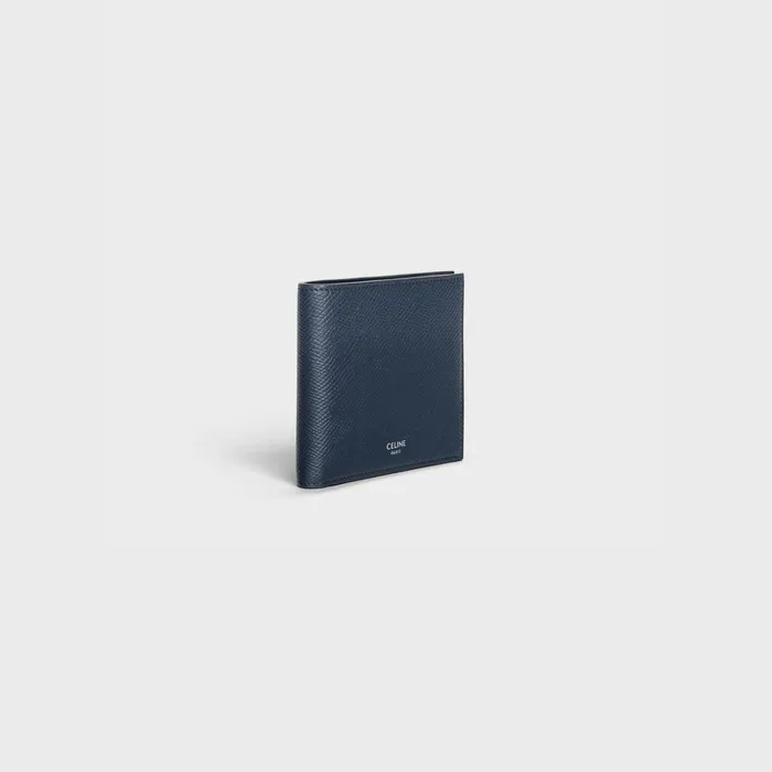 Celine Wallets Bifold Wallet In Grained Calfskin 8211 Navy Blue 8211 Men
