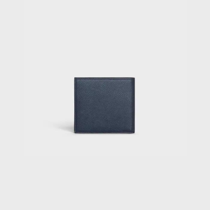 Celine Wallets Bifold Wallet In Grained Calfskin 8211 Navy Blue 8211 Men