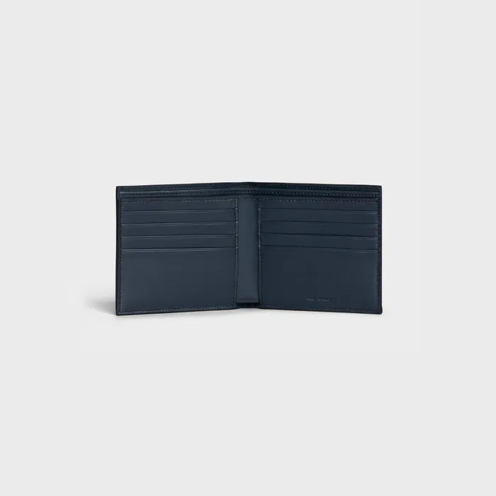 Celine Wallets Bifold Wallet In Grained Calfskin 8211 Navy Blue 8211 Men