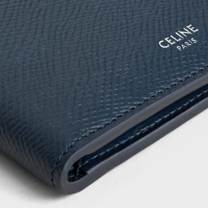 Celine Wallets Bifold Wallet In Grained Calfskin 8211 Navy Blue 8211 Men