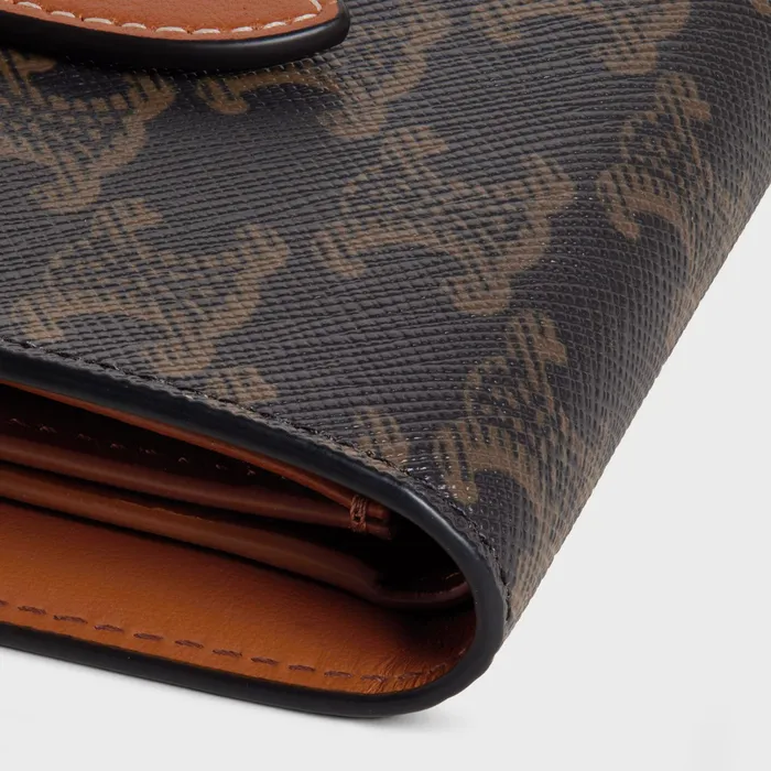 Celine Wallets Small Strap Wallet In Triomphe Canvas And Lambskin 8211 Tan 8211 Women Celine Wallets Small Strap Wallet In Triomphe Canvas And Lambskin 8211 Tan 8211 Women