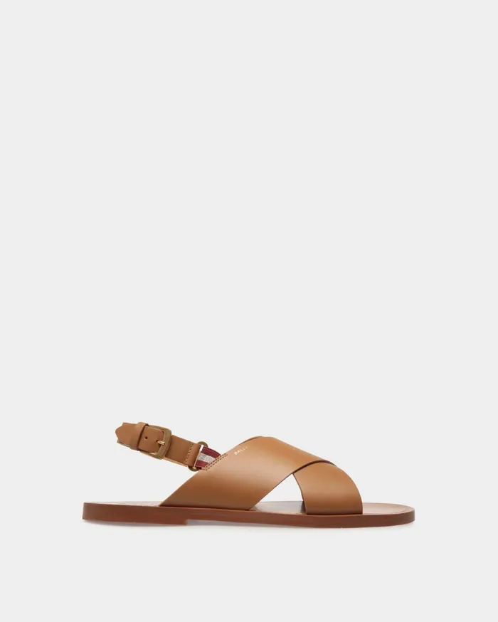 Chateau Sandal In Brown Leather Men Bally Sandals and Slides