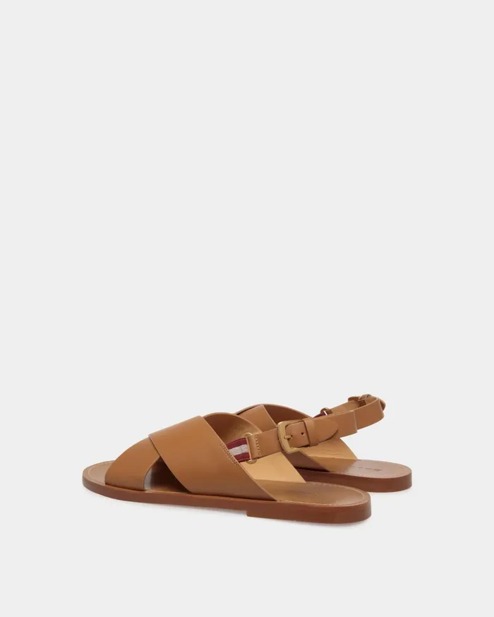 Chateau Sandal In Brown Leather Men Bally Sandals and Slides