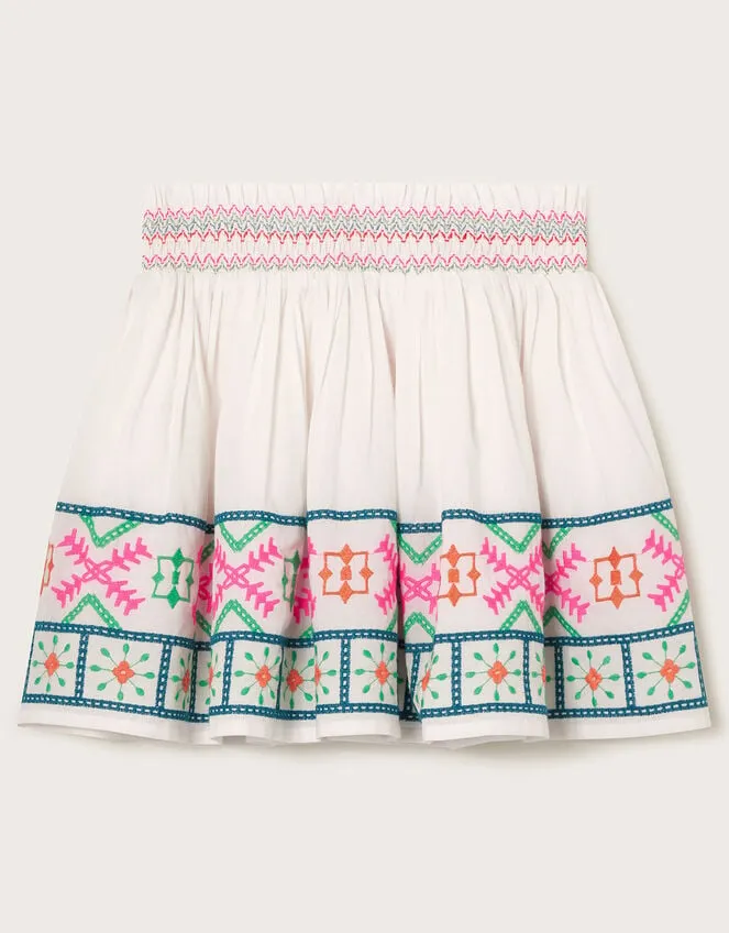 Children Embroidered Hem Skirt White Monsoon Skirts