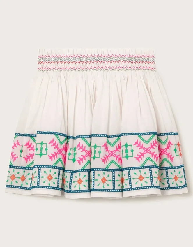 Children Embroidered Hem Skirt White Monsoon Skirts