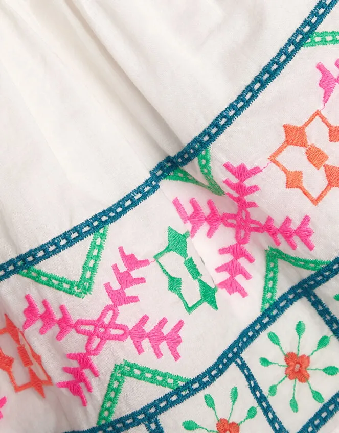 Children Embroidered Hem Skirt White Monsoon Skirts
