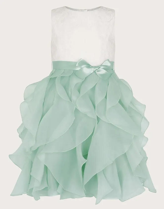 Children Lace Cancan Ruffle Dress Green Monsoon Dresses