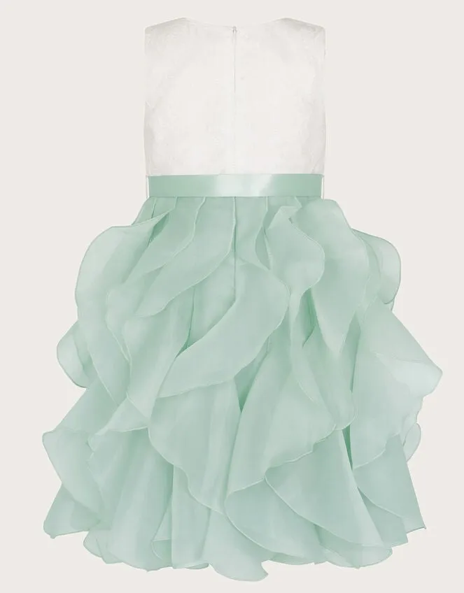 Children Lace Cancan Ruffle Dress Green Monsoon Dresses