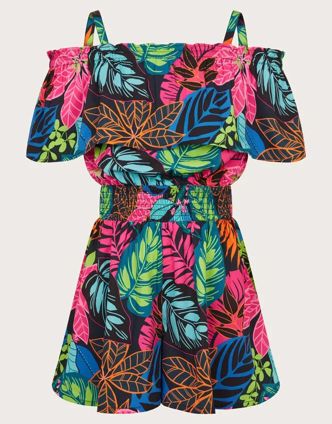 Children Palm Print Playsuit Multi Monsoon Beachwear and Swimwear