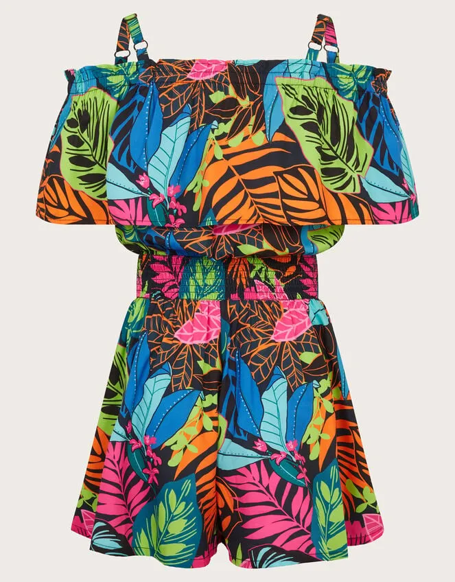 Children Palm Print Playsuit Multi Monsoon Beachwear and Swimwear
