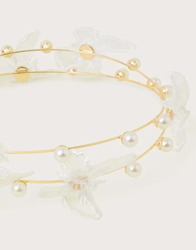 Children Pearl Butterfly Bridesmaid Headband Monsoon Girls039 Hair Accessories