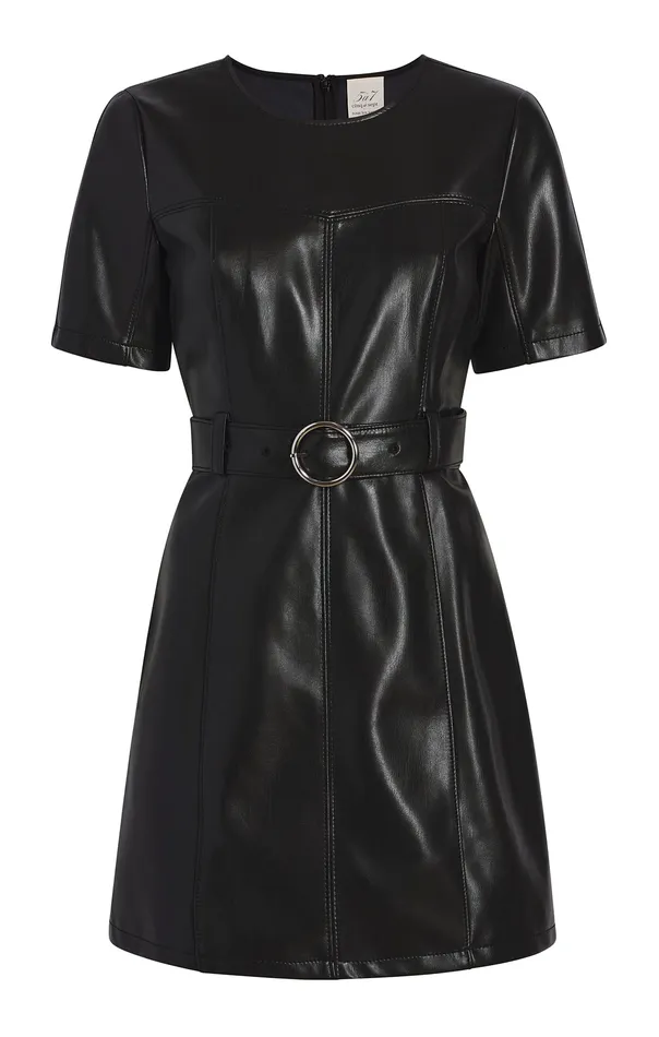 Cinq Sept Vegan Leather Siv Dress Black Women Dresses