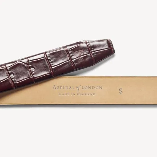Classic Men039s Belt Deep Shine Amazon Brown Croc Men Aspinal Of London Belts