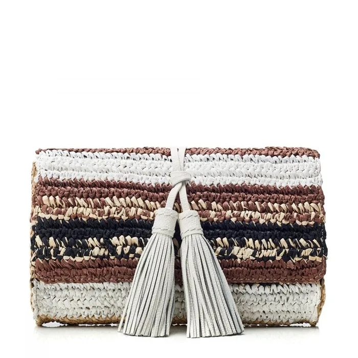Clutch Bags Women Moda In Pelle Elba Clutch Black Raffia