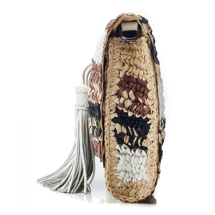 Clutch Bags Women Moda In Pelle Elba Clutch Black Raffia