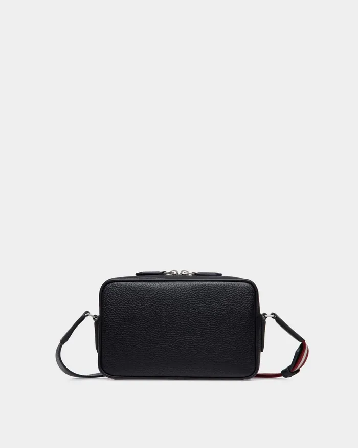 Code Crossbody Bag In Navy Blue Grained Leather Men Bally Messenger Bags