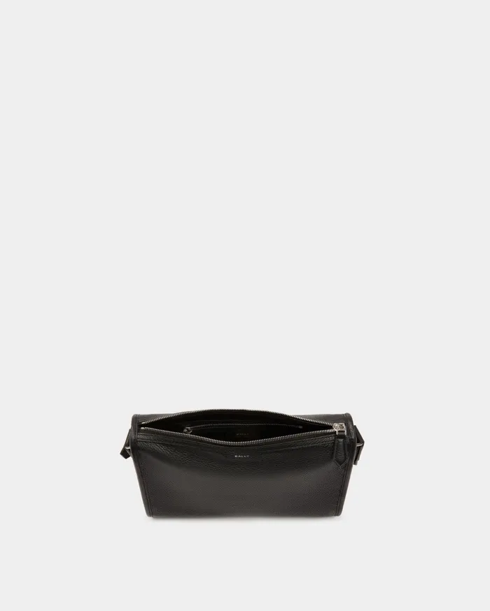 Code Small Messenger Bag In Black Grained Leather Men Bally Messenger Bags