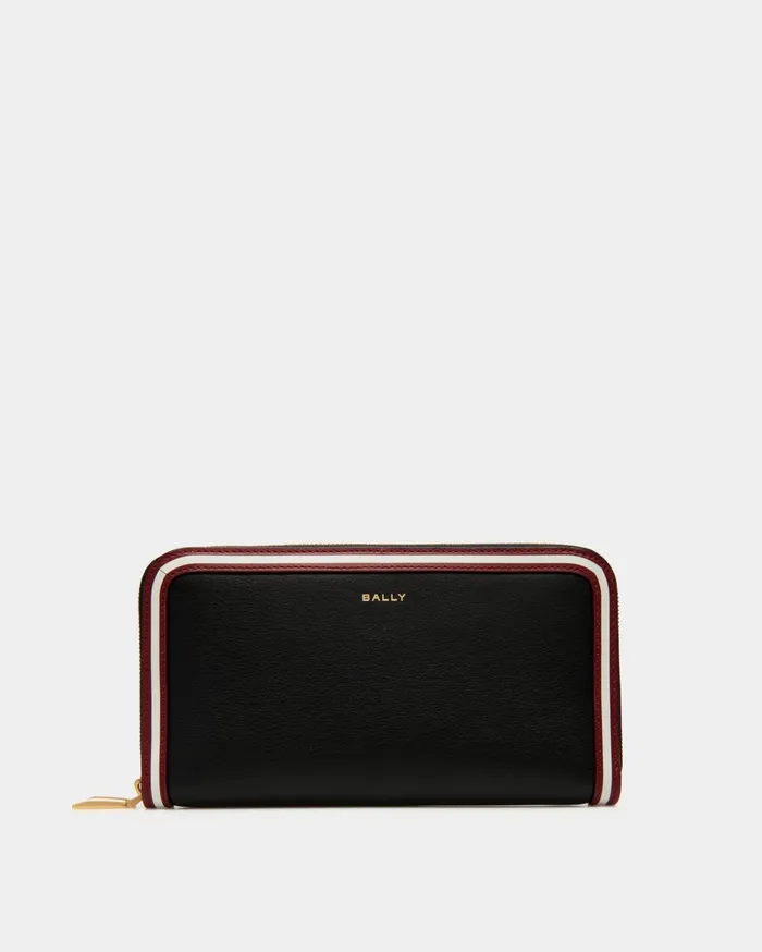 Code Zip Around Wallet In Black Leather Women Bally Wallets and Card Holders