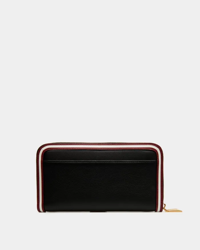 Code Zip Around Wallet In Black Leather Women Bally Wallets and Card Holders