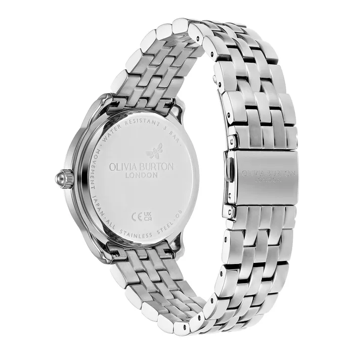 Color Dial Watches Women Olivia Burton 36mm Starlight Color Turquoise and Silver Bracelet Watch
