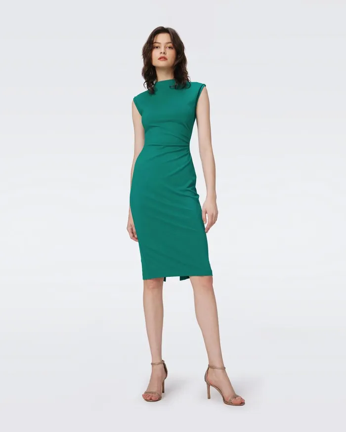 Darrius Dress Emerald Women DVF Dresses Darrius Dress Emerald Women DVF Dresses