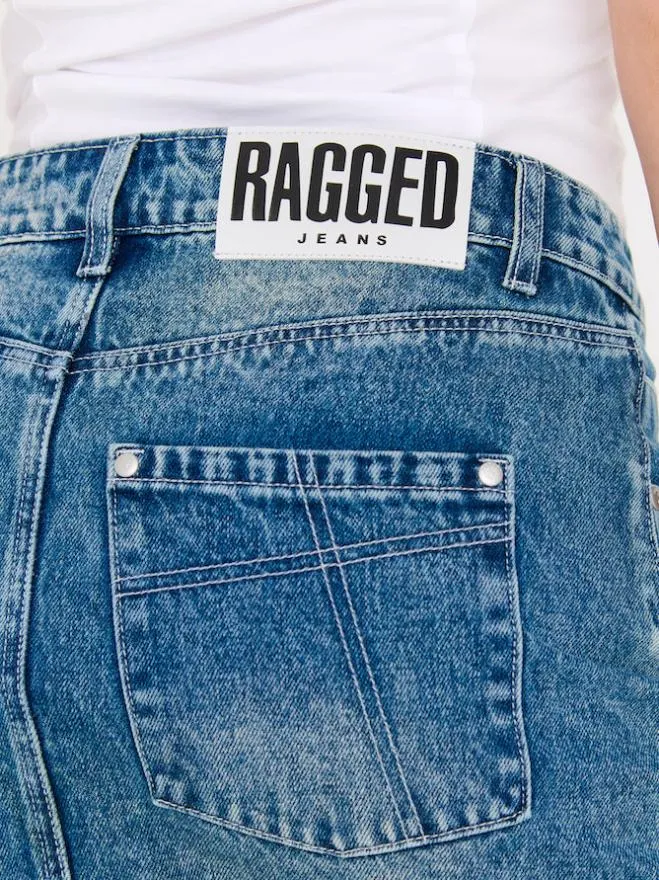 Denim Maxi Skirt Bleach Blue Women The Ragged Priest Skirts and Shorts