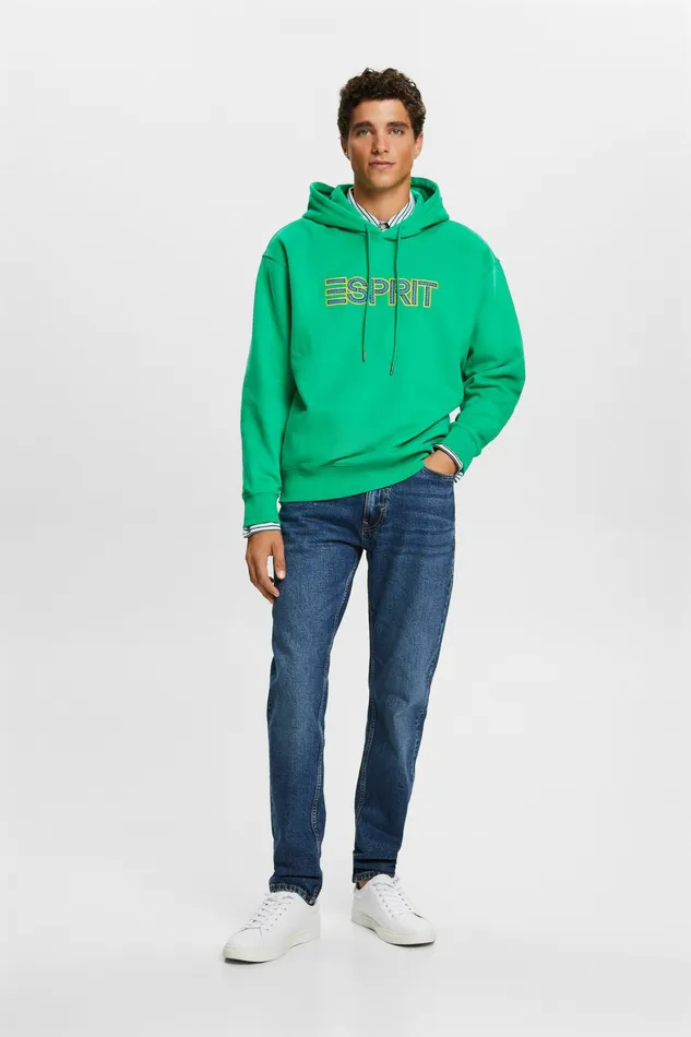 Denim Men Esprit MidRise Regular Tapered Jeans Blue Light Washed