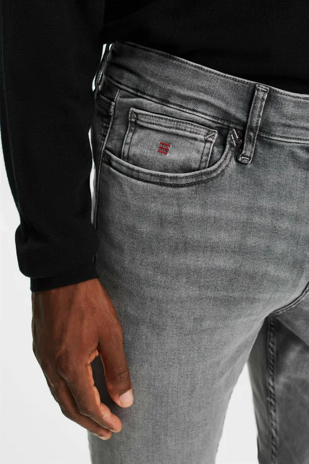Denim Men Esprit MidRise Skinny Jeans Grey Light Washed