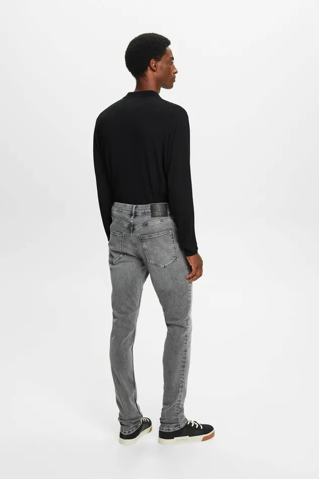 Denim Men Esprit MidRise Skinny Jeans Grey Light Washed