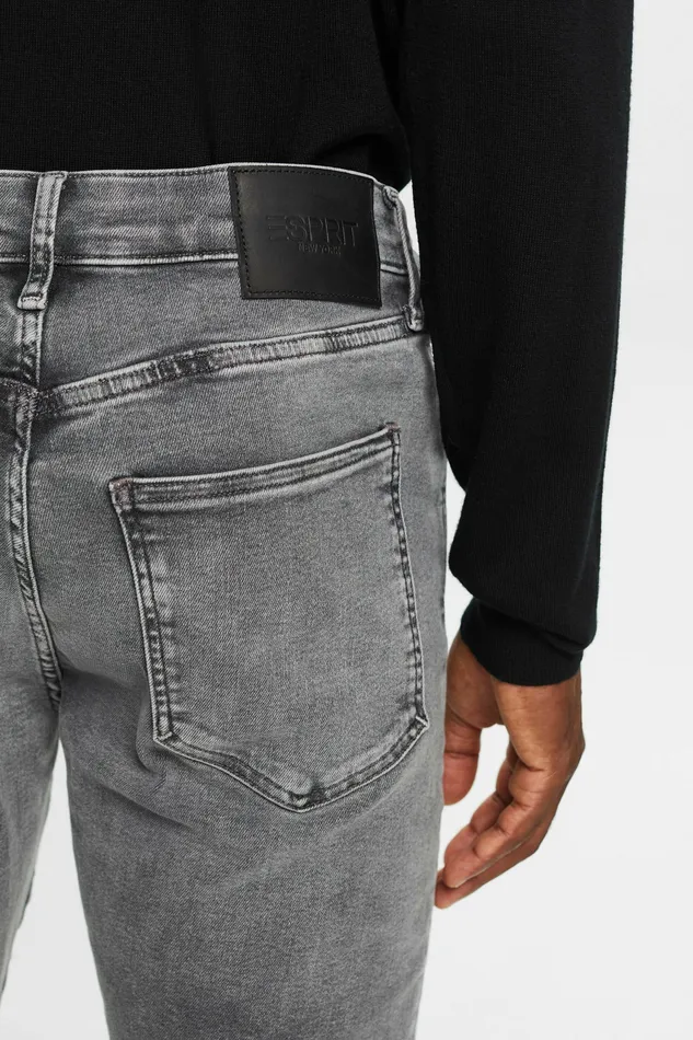 Denim Men Esprit MidRise Skinny Jeans Grey Light Washed