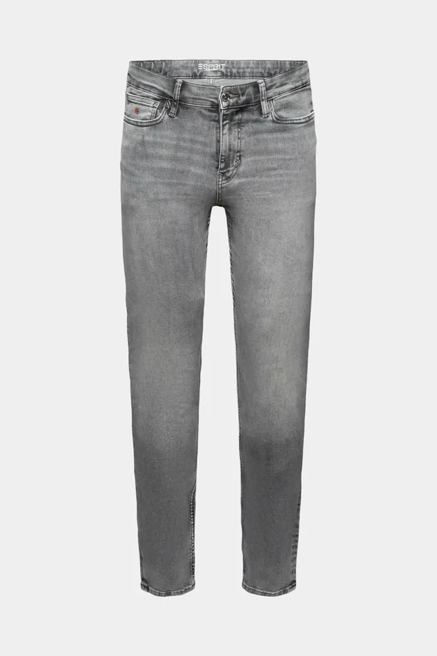 Denim Men Esprit MidRise Skinny Jeans Grey Light Washed