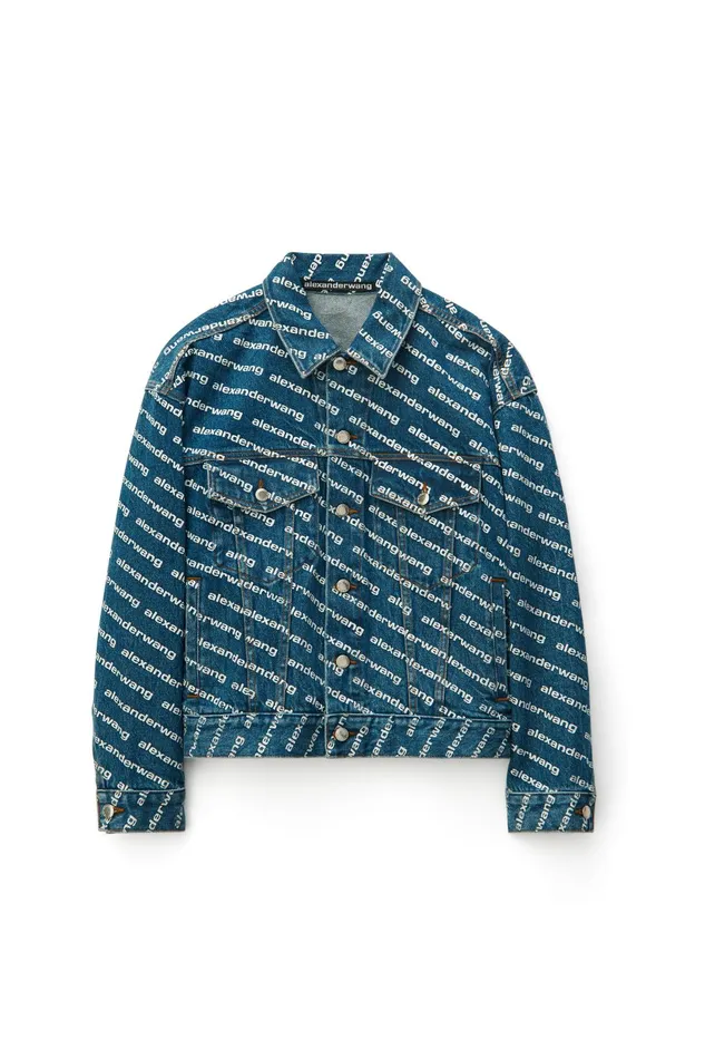 Denim Women Alexander Wang Game Logo JacketIn Denim