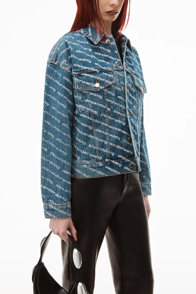 Denim Women Alexander Wang Game Logo JacketIn Denim