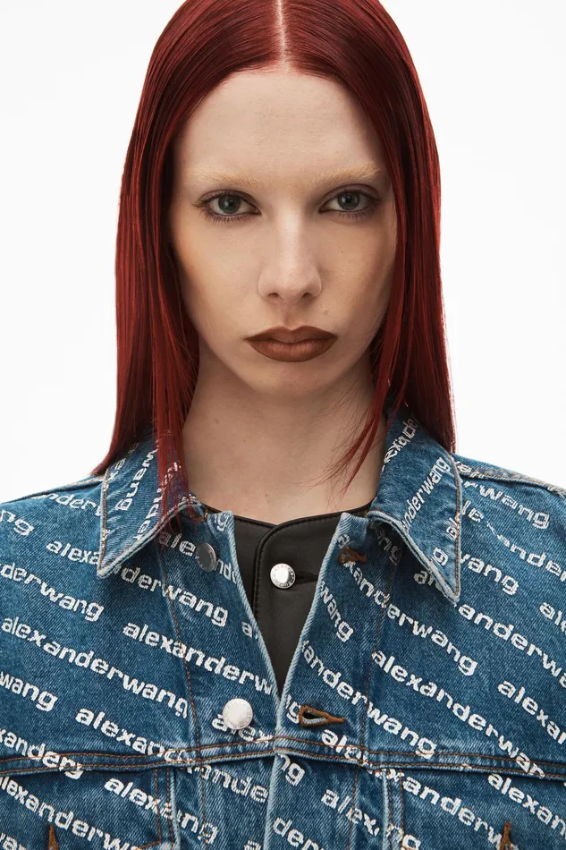 Denim Women Alexander Wang Game Logo JacketIn Denim