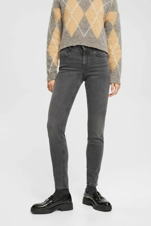 Denim Women Esprit HighRise Shaping Jeans Grey Dark Washed