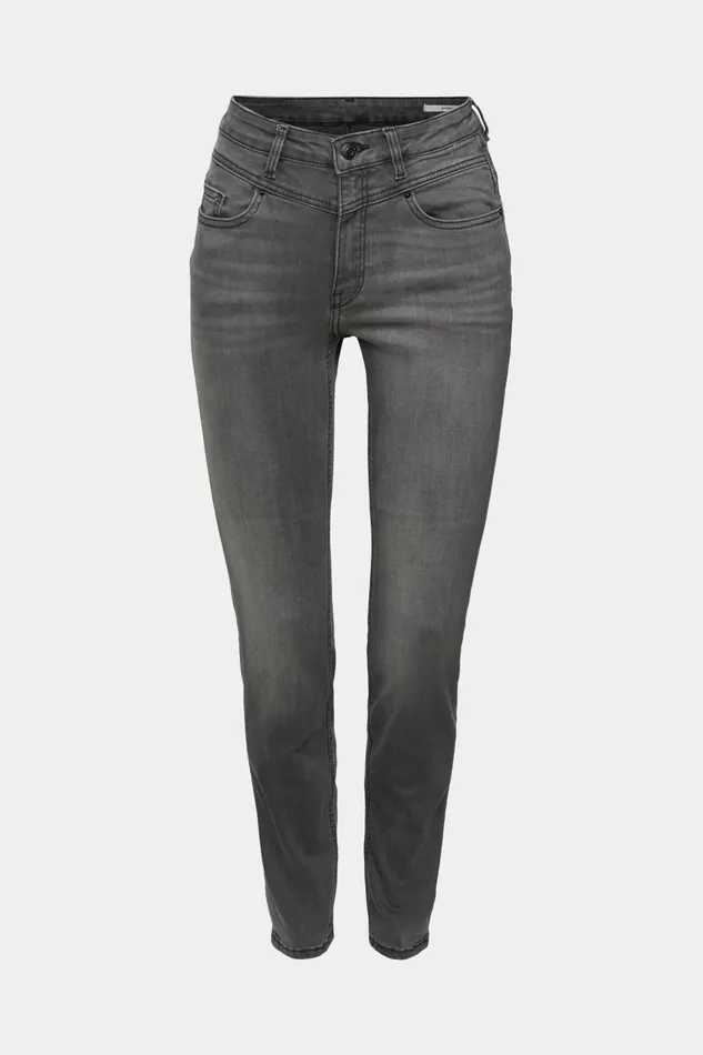 Denim Women Esprit HighRise Shaping Jeans Grey Dark Washed