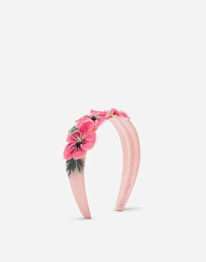 Dolce and Gabbana Accessories Children Headband With Floral Chiffon Application Multicolor Dolce and Gabbana Accessories Children Headband With Floral Chiffon Application Multicolor