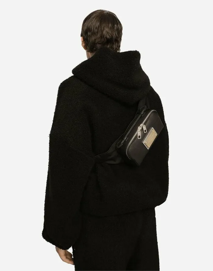 Dolce and Gabbana Backpacks And Fanny Packs Men Grainy Calfskin Belt Bag Black Dolce and Gabbana Backpacks And Fanny Packs Men Grainy Calfskin Belt Bag Black