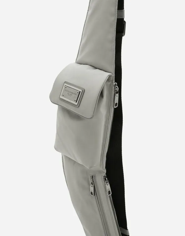 Dolce and Gabbana Backpacks And Fanny Packs Men Nylon Belt Bag Grey Dolce and Gabbana Backpacks And Fanny Packs Men Nylon Belt Bag Grey