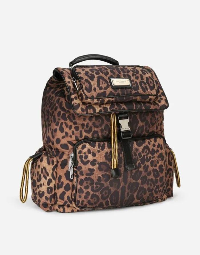 Dolce and Gabbana Backpacks And Fanny Packs MenWomen Leopardprint Sicily Backpack In Quilted Nylon Leo Print Dolce and Gabbana Backpacks And Fanny Packs MenWomen Leopardprint Sicily Backpack In Quilted Nylon Leo Print