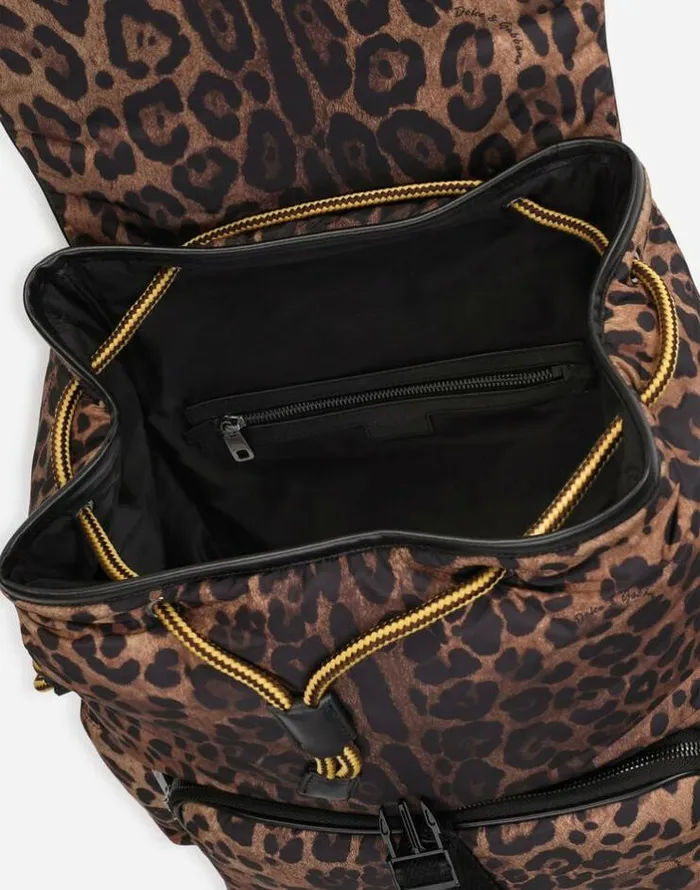 Dolce and Gabbana Backpacks And Fanny Packs MenWomen Leopardprint Sicily Backpack In Quilted Nylon Leo Print Dolce and Gabbana Backpacks And Fanny Packs MenWomen Leopardprint Sicily Backpack In Quilted Nylon Leo Print