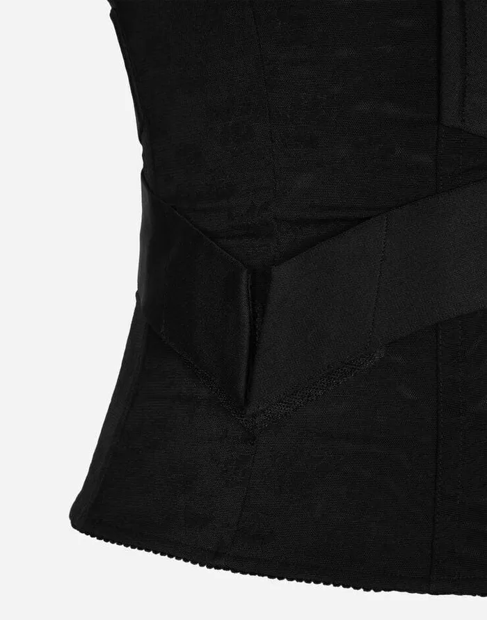Dolce and Gabbana Belts Women Corsetstyle Belt With Branded Stretch Crossover Bands Black Dolce and Gabbana Belts Women Corsetstyle Belt With Branded Stretch Crossover Bands Black