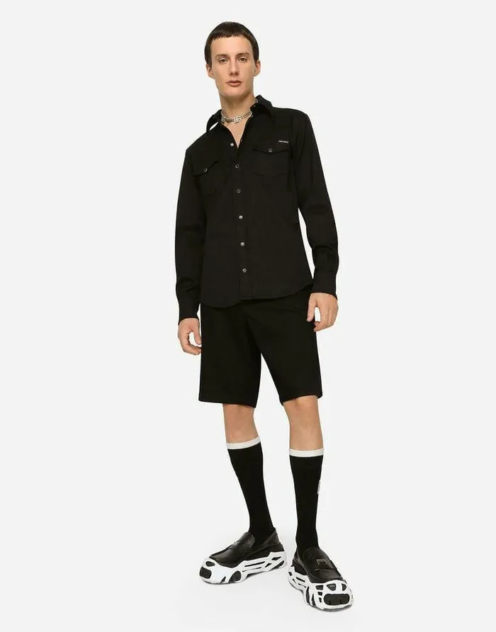 Dolce and Gabbana Denim Men Black Wash Stretch Denim Shorts Multicolor Dolce and Gabbana Denim Men Black Wash Stretch Denim Shorts Multicolor