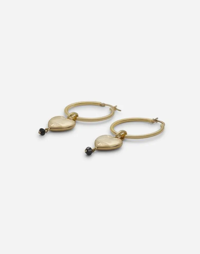 Dolce and Gabbana Earrings Women Hoop Earrings With Heart Pendant Gold Dolce and Gabbana Earrings Women Hoop Earrings With Heart Pendant Gold