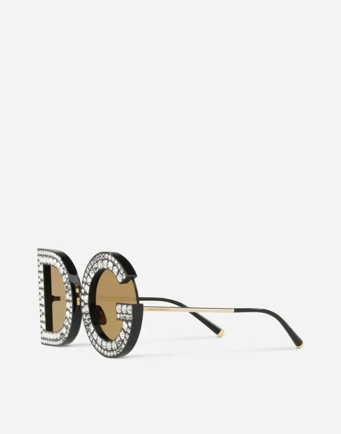 Dolce and Gabbana Icons Women DG Glitter Sunglasses Black Dolce and Gabbana Icons Women DG Glitter Sunglasses Black