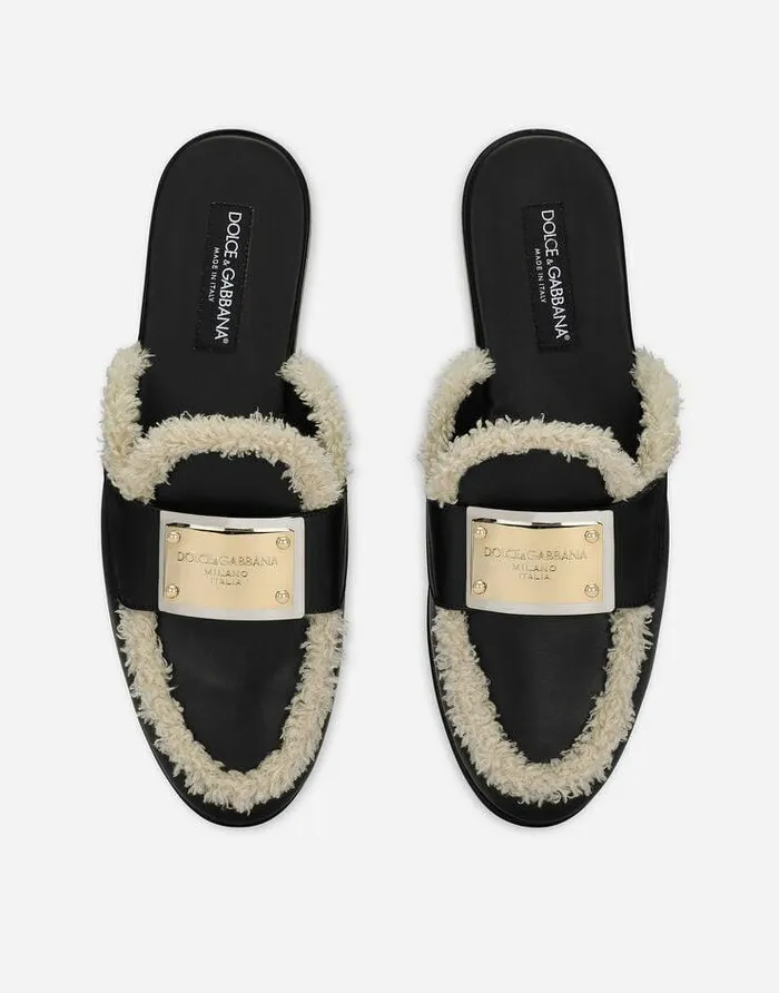 Dolce and Gabbana Loafers And Moccasins Men Calfskin Mules Multicolor