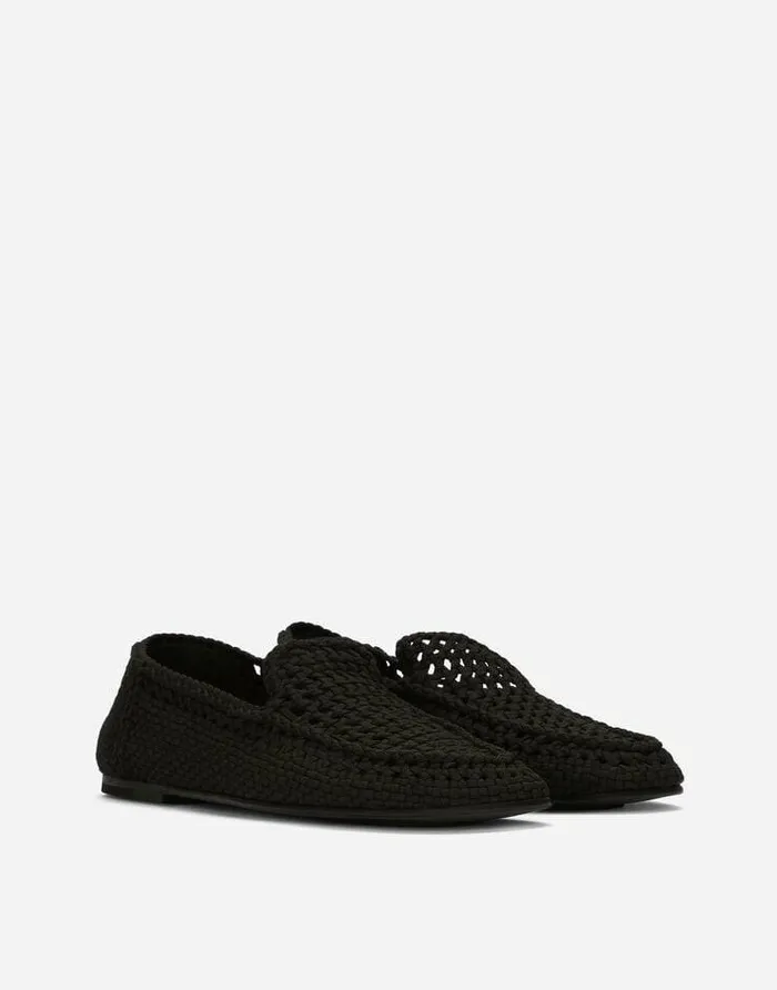 Dolce and Gabbana Loafers And Moccasins Men Crochet Slippers Black Dolce and Gabbana Loafers And Moccasins Men Crochet Slippers Black