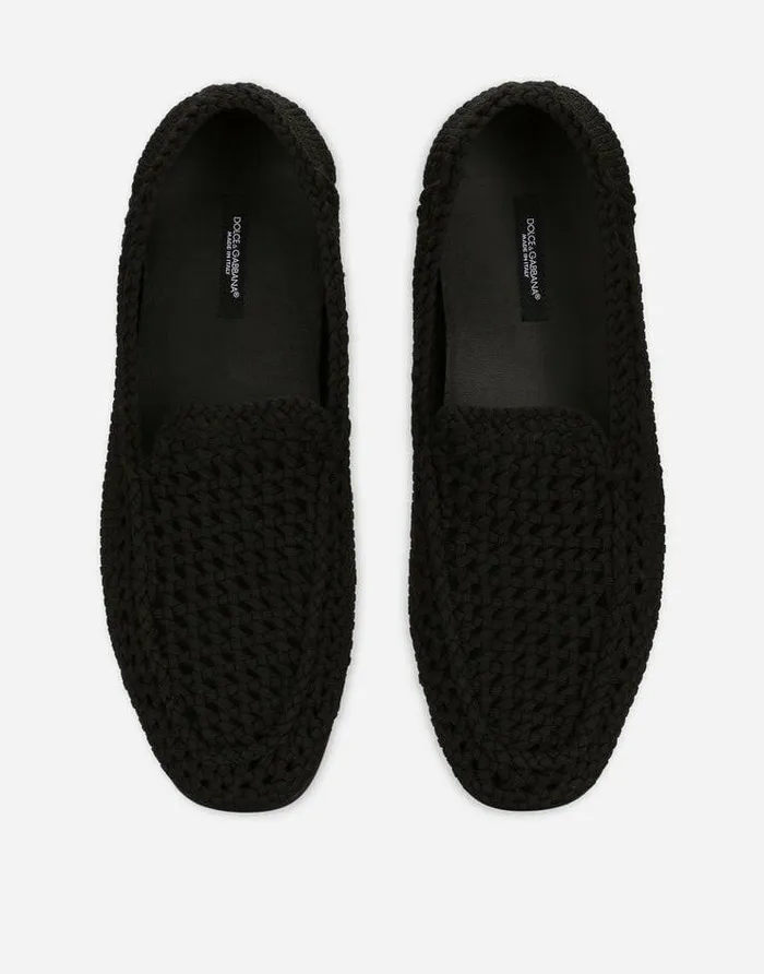 Dolce and Gabbana Loafers And Moccasins Men Crochet Slippers Black Dolce and Gabbana Loafers And Moccasins Men Crochet Slippers Black