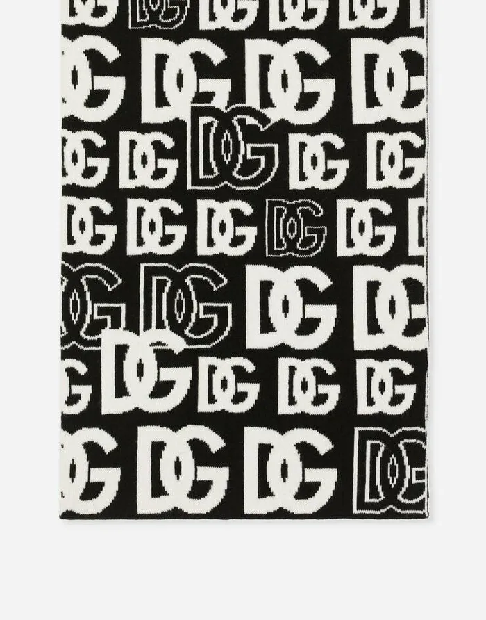 Dolce and Gabbana Scarves And Silks Women Cashmere Scarf With Allover DG Logo Multicolor Dolce and Gabbana Scarves And Silks Women Cashmere Scarf With Allover DG Logo Multicolor