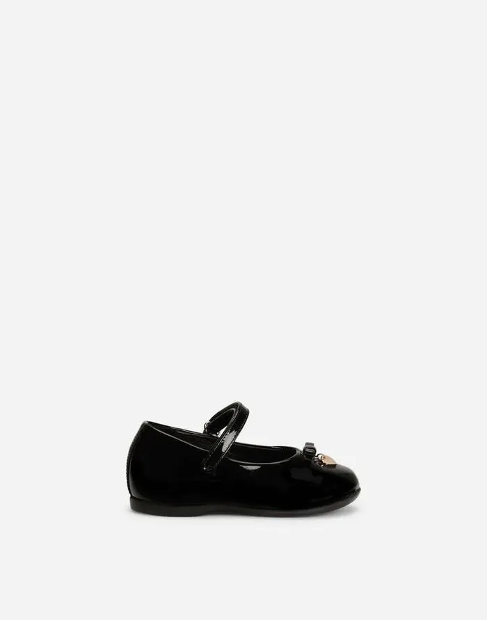 Dolce and Gabbana Shoes For First Steps 1926 Children Patent Leather Mary Jane Ballet Flats Black Dolce and Gabbana Shoes For First Steps 1926 Children Patent Leather Mary Jane Ballet Flats Black